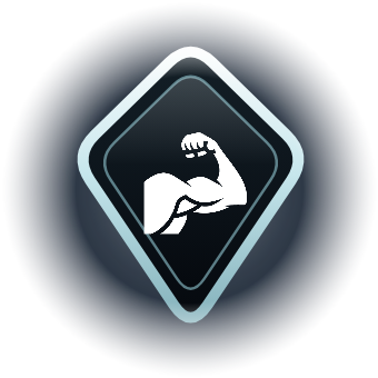 The platinum Beast Mode Activated! medallion from the app, slowly rotating